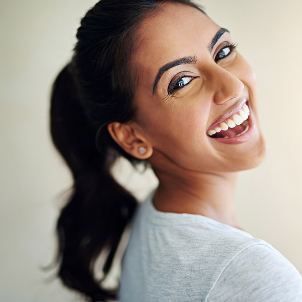 beautiful woman smiling